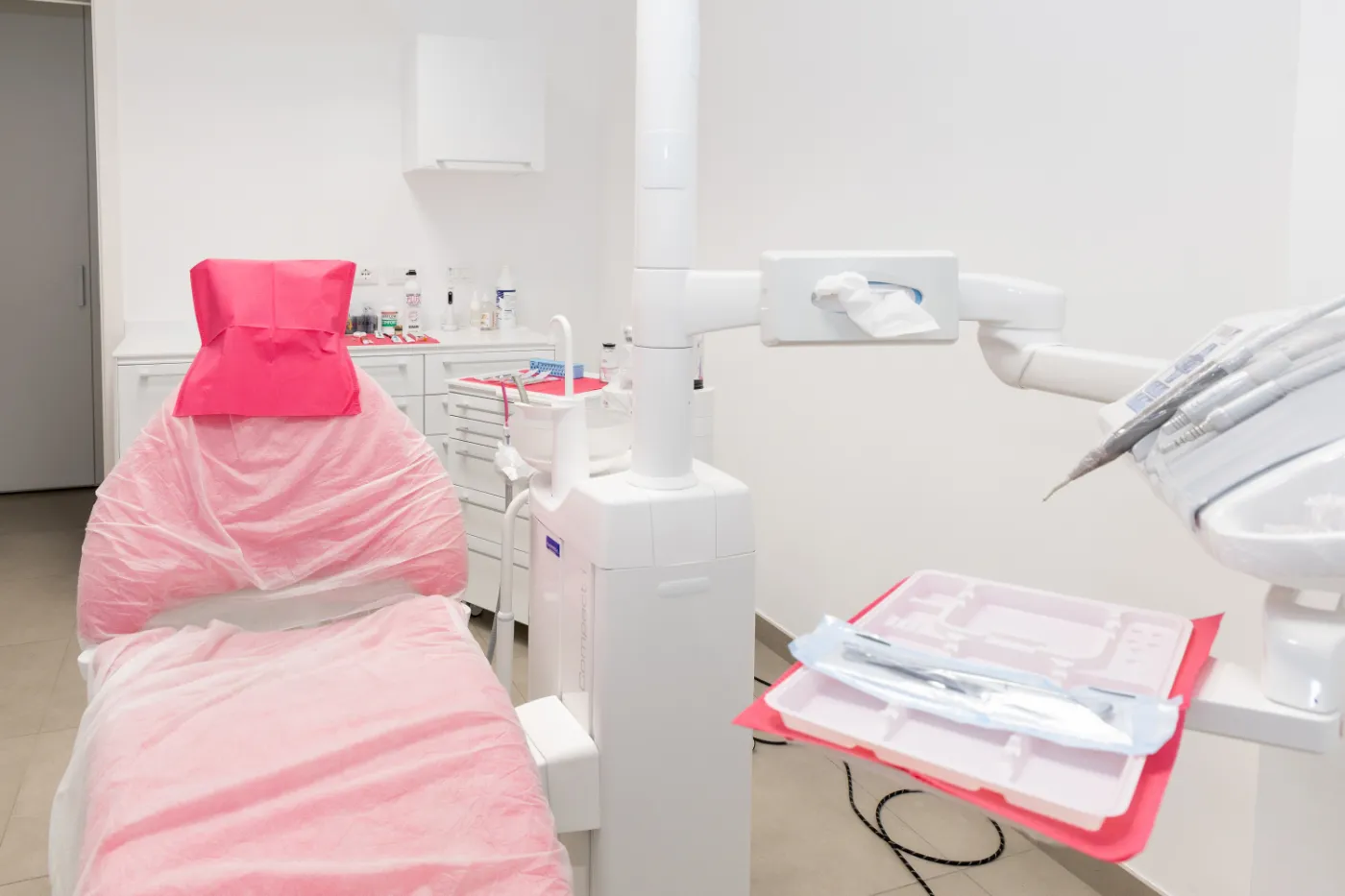 Il riunito della sala igiene dello Studio Dentistico Giannoccaro, pronto per il paziente